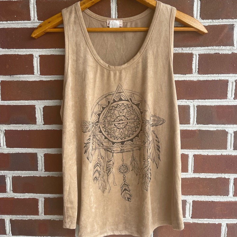Fashion Magazine Tan Dream Catcher Racerback Tank Small
#festival